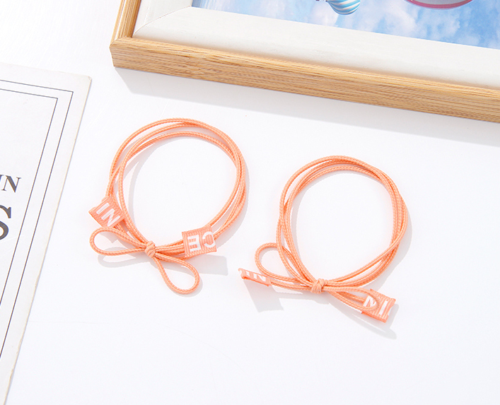 Basic Letter Label Hair Tie 2 PCS