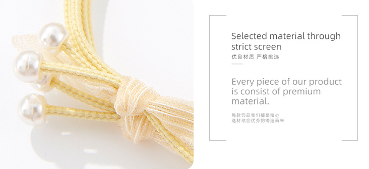 Knot Artificial Pearl Hair Tie 2 PCS