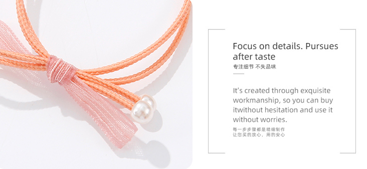 Knot Artificial Pearl Hair Tie 2 PCS