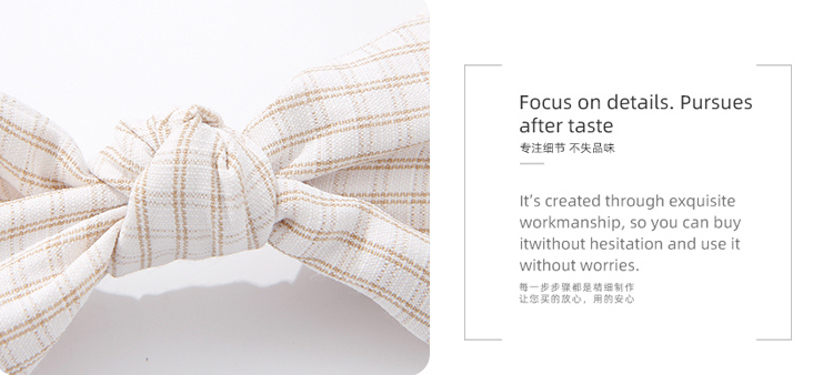 Simple Checks Bow Tie Hair Band