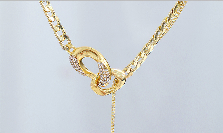 Double Circles Tassel Necklace