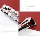 Retro Artificial Pearl Square Hair Clip