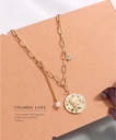 Stylish Metal Round Angel Necklace
