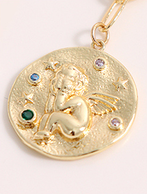 Stylish Metal Round Angel Necklace