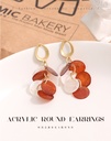 Stylish Metal Acrylic Round Earrings