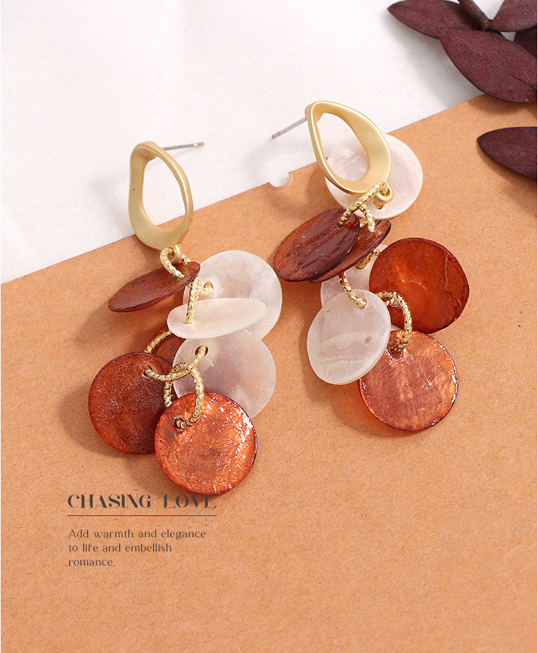 Stylish Metal Acrylic Round Earrings