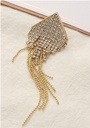 Stylish Bead Chain Rhinestone Tassel Earrings