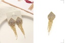 Stylish Bead Chain Rhinestone Tassel Earrings