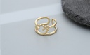 Similing Face Geometric Open Ring