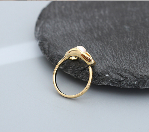 Artificial Pearl Geometric Open Ring