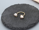 Double Artificial Pearls Open Ring
