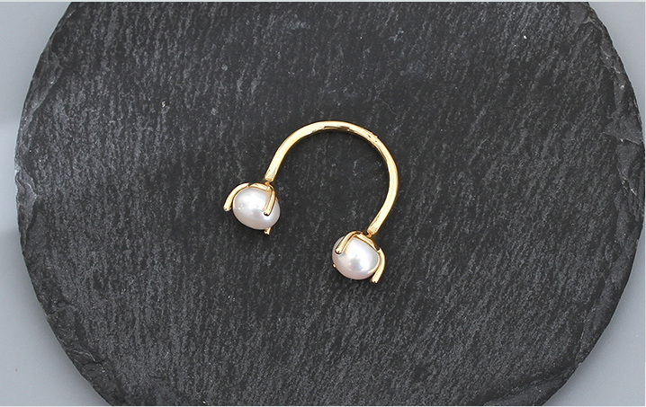 Double Artificial Pearls Open Ring