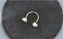 Double Artificial Pearls Open Ring