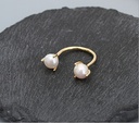 Double Artificial Pearls Open Ring