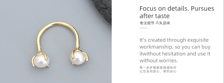 Double Artificial Pearls Open Ring
