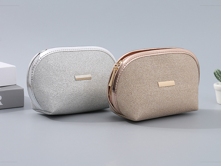 Shiny Glitter Half Moon Makeup Bag