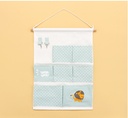 Cartoon Hanging Bag with 7 Pockets and 2 Hooks(Green)