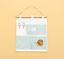Cartoon Hanging Bag with 4 Pockets and 2 Hooks(Green)