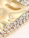 Metal Rhinestone Artificial Pearl Square Earrings
