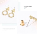Stylish Rhinestone Artificial Pearl Round Earrings