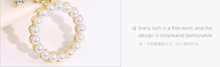 Stylish Rhinestone Artificial Pearl Round Earrings