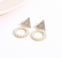 Stylish Rhinestone Artificial Pearl Round Earrings