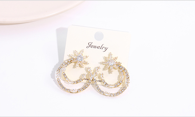 Stylish Zircon Moon Star Earrings
