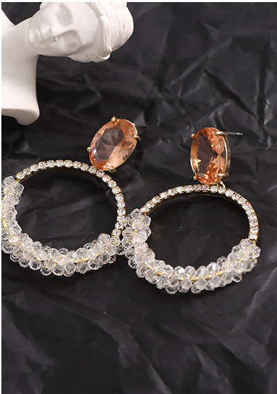 Stylish Crystal Round Earrings