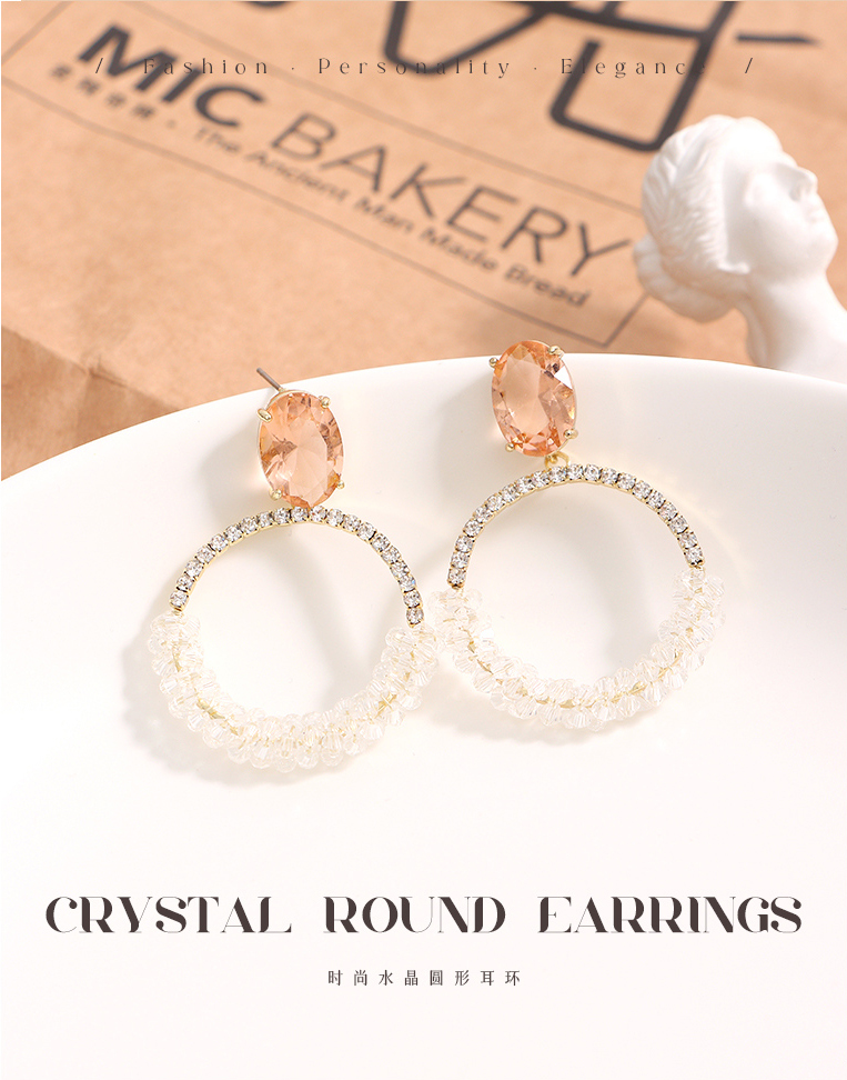 Stylish Crystal Round Earrings