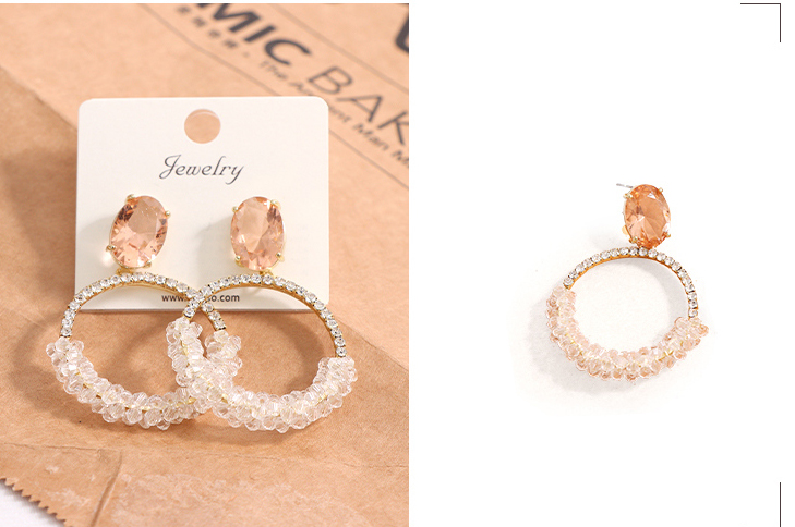 Stylish Crystal Round Earrings