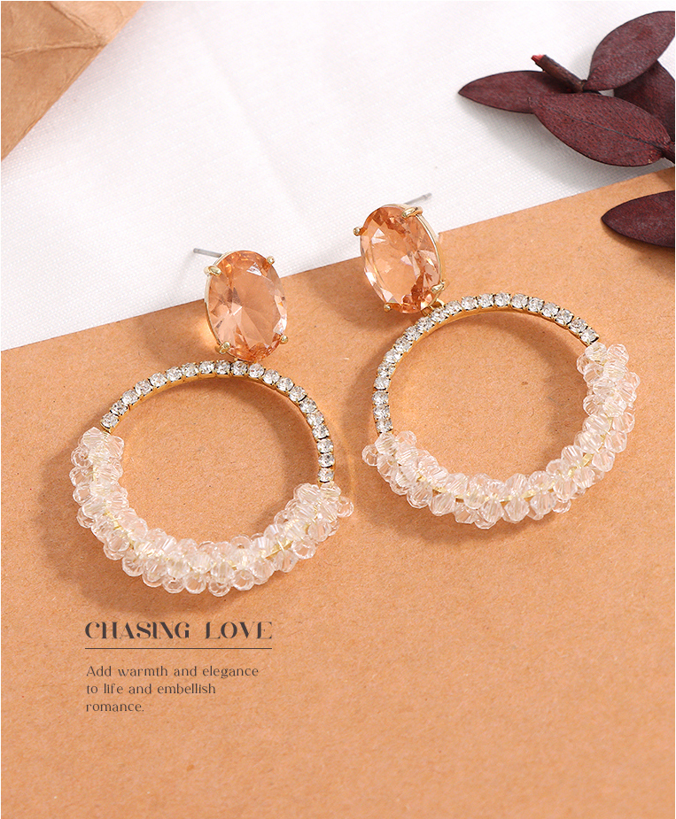 Stylish Crystal Round Earrings
