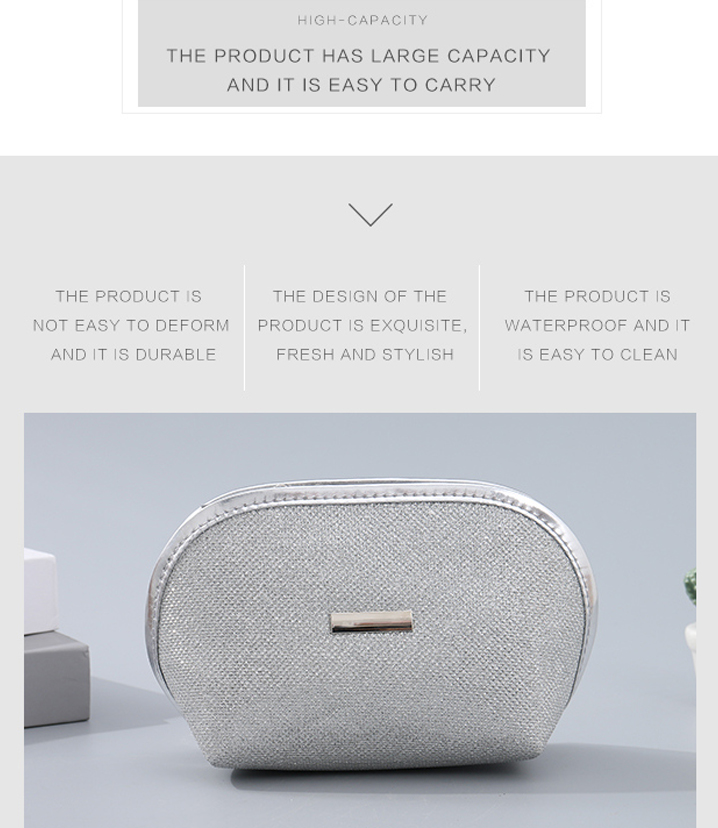Shiny Glitter Half Moon Makeup Bag