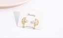 Stylish Artificial Pearl Zircon Half Circle Earrings
