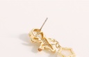Cat's-eye Gem Doll Shaped Pentastar Earrings