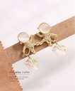 Cat's-eye Gem Doll Shaped Pentastar Earrings