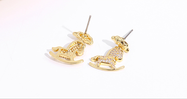 Elegant Rhinestone Horse Earrings