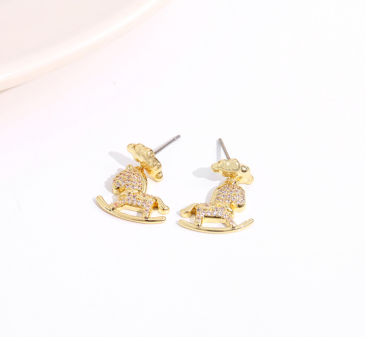 Elegant Rhinestone Horse Earrings