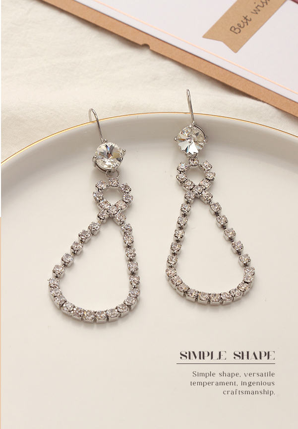 Elegant Rhinestone Waterdrop Earrings