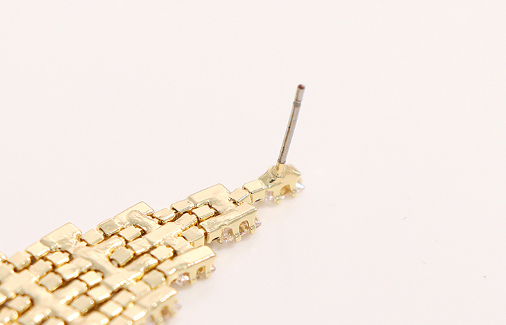 Elegant Rhinestone Rhombus Earrings