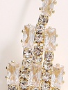 Elegant Rhinestone Rhombus Earrings