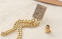 Square Rhinestone Chain Tassel Earrings
