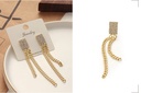 Square Rhinestone Chain Tassel Earrings