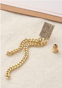 Square Rhinestone Chain Tassel Earrings