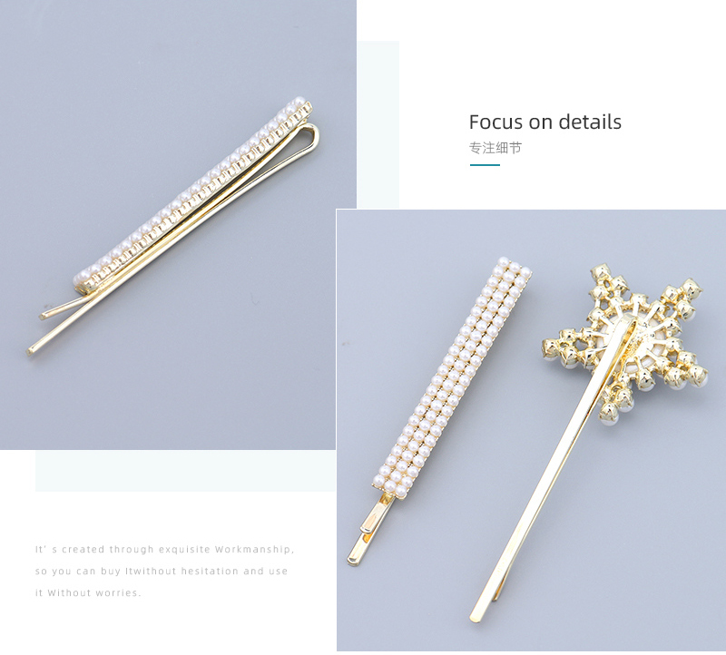 Stylish Artificial Pearl Pentastar Hair Pin Set