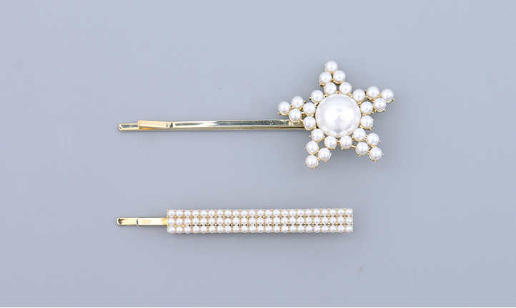 Stylish Artificial Pearl Pentastar Hair Pin Set