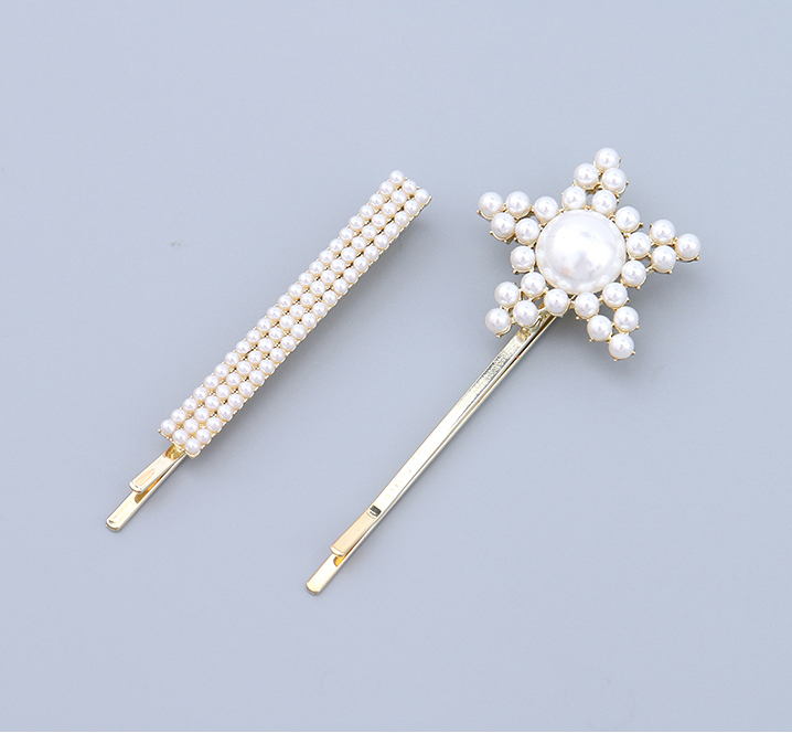 Stylish Artificial Pearl Pentastar Hair Pin Set