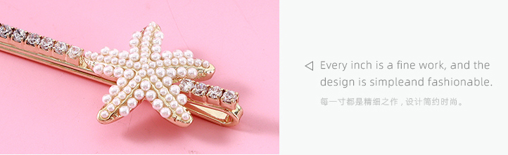 Rhinestone Starfish Hair Pin Set