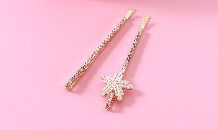 Rhinestone Starfish Hair Pin Set