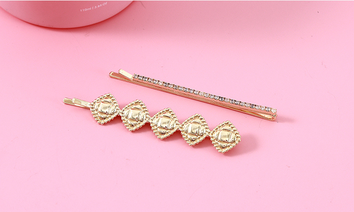 Stylish Glossy Rhinestone Square Hair Pin Set