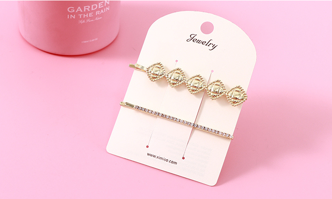 Stylish Glossy Rhinestone Square Hair Pin Set